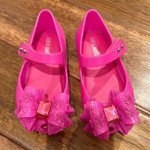 Mini Melissa Fuchsia Bow Kids Dress Shoes
